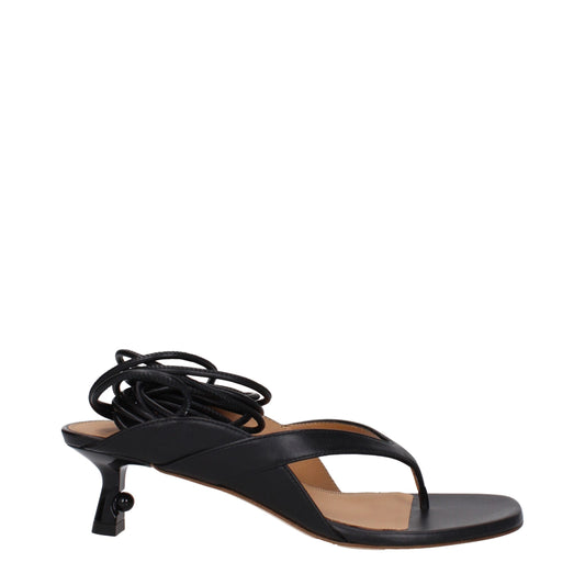 Off-White – Flip-Flop-Sandalen aus schwarzem Leder