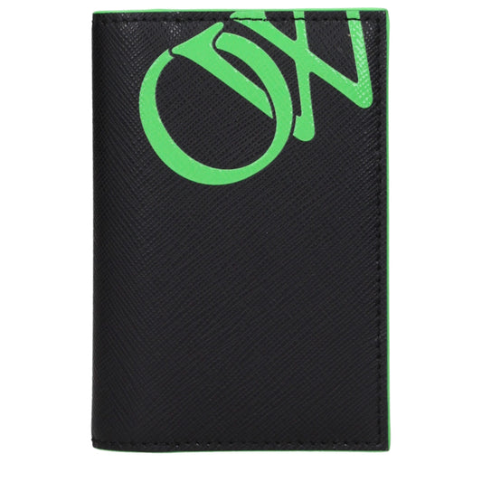 Off-White Kartenhalter aus schwarzem Leder
