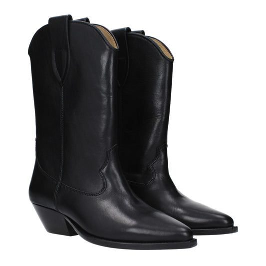 Isabel Marant Schwarze Lederstiefeletten