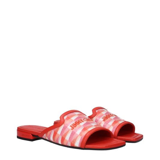 Jimmy Choo Orange Stoff-Hausschuhe
