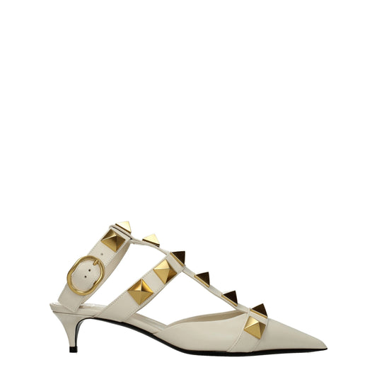 Valentino Garavani Sandalen mit Stiletto-Absatz aus beigem Leder