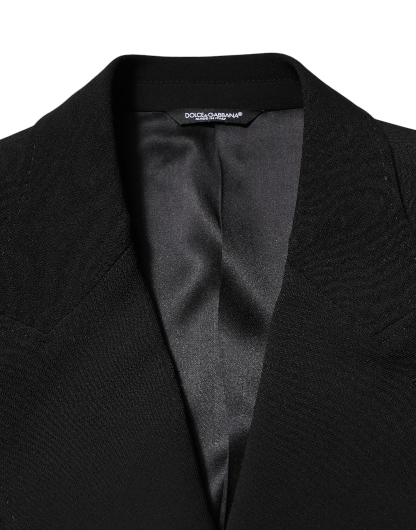 Dolce & Gabbana Schwarzer SICILIA Zweireihiger Mantelblazer