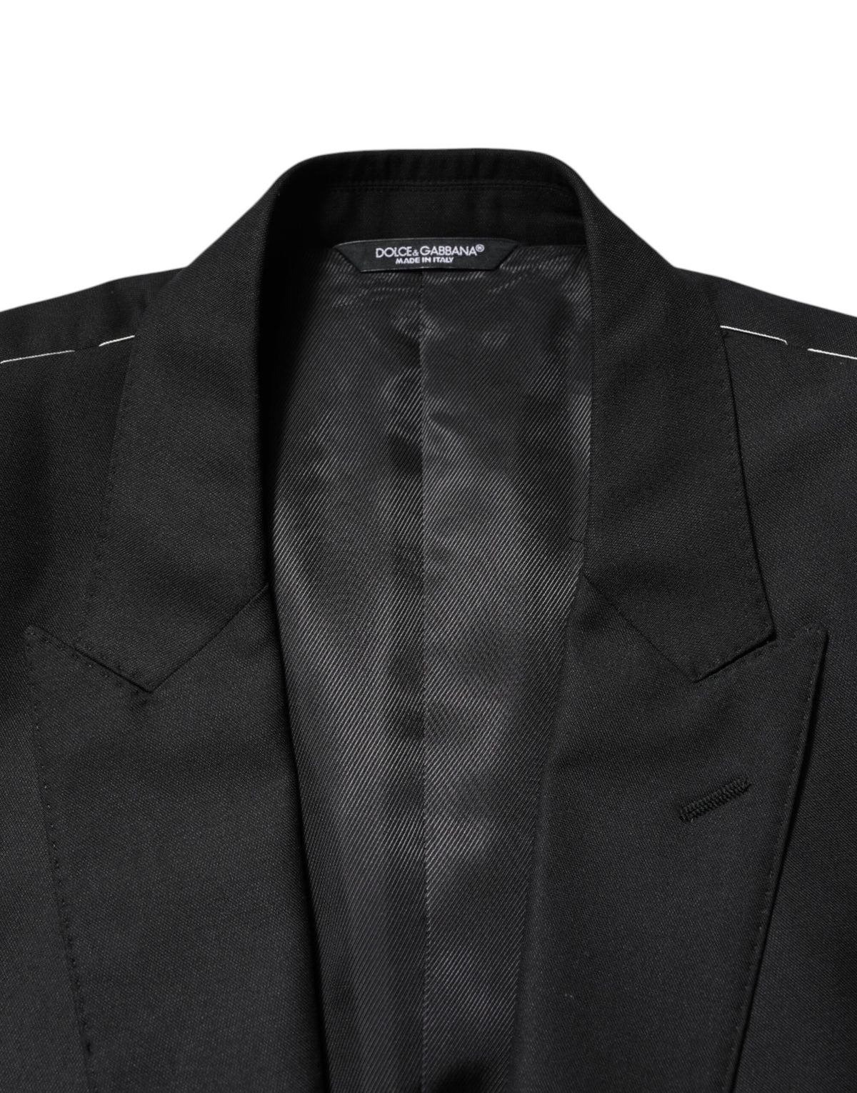Dolce & Gabbana – Einreihiger Blazer aus schwarzer Wolle