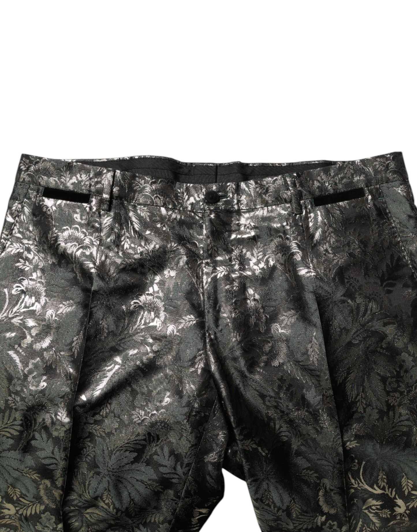 Dolce & Gabbana – Zweiteiliger Anzug aus Jacquard-Seide mit Metallic-Blumenmuster