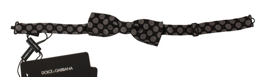 Dolce & Gabbana Braune Seiden-Jacquard-Fliege mit Punkten, Papillon