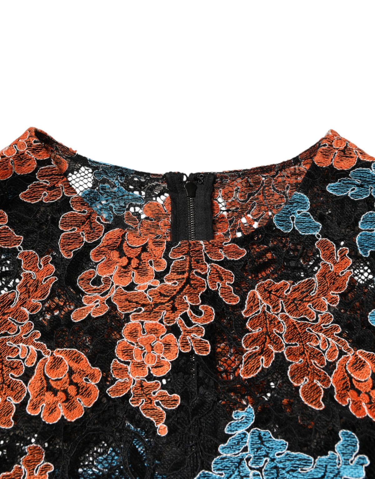 Dolce & Gabbana – Mehrfarbiges Mini-Etuikleid mit Blumenstickerei