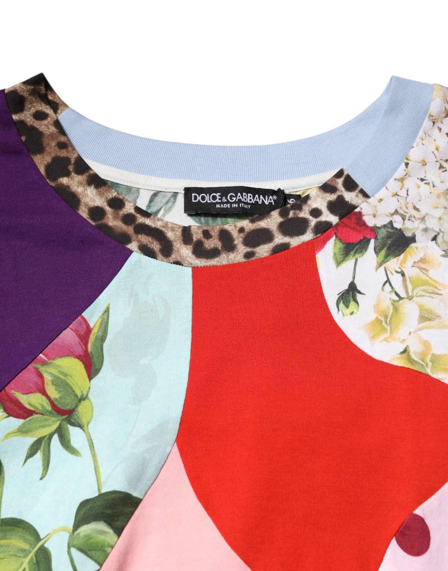 Dolce & Gabbana Mehrfarbiges Patchwork-Blusetop aus Baumwolle und Seide