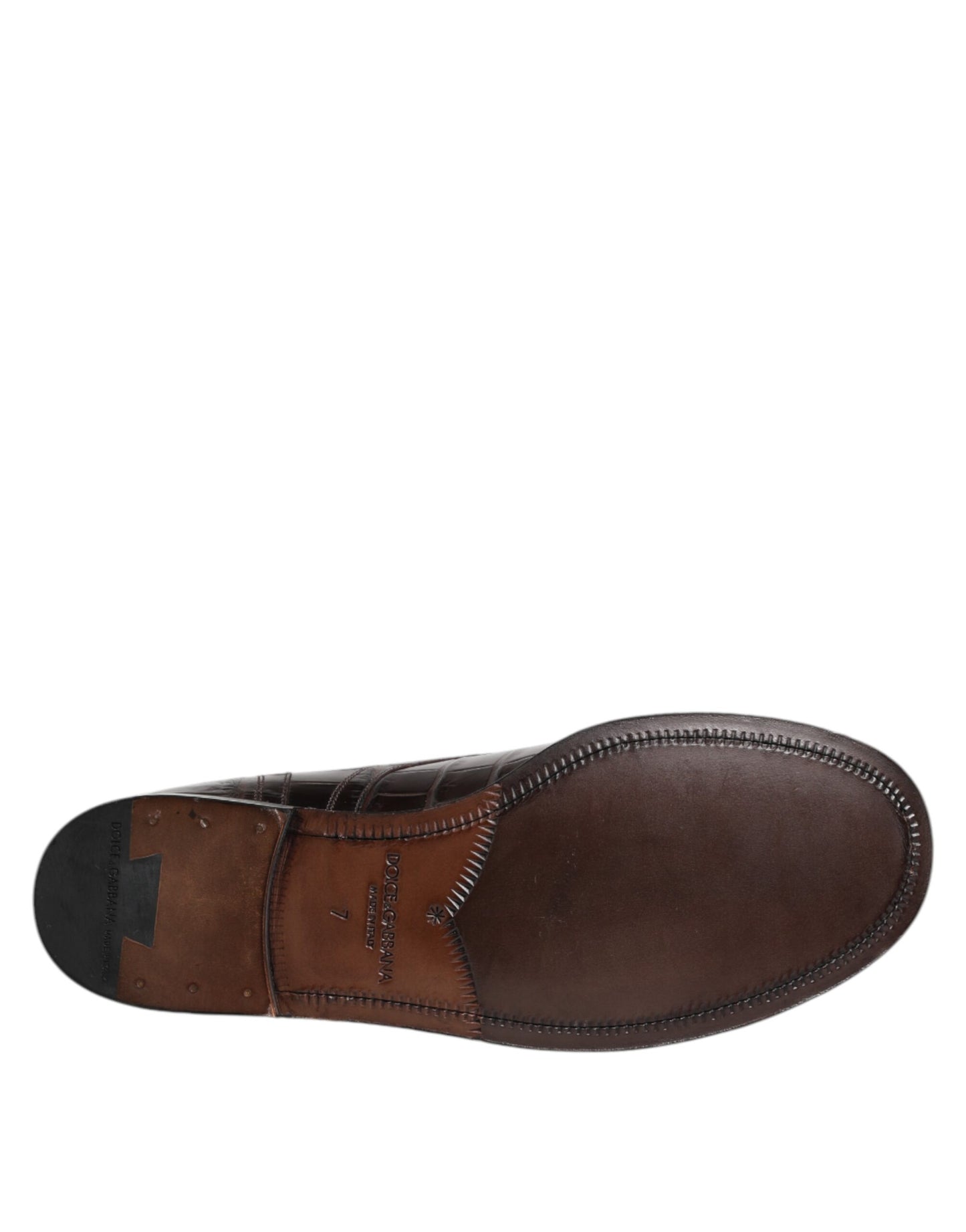 Dolce & Gabbana Dark Brown Leather Lace Up Short Boots Shoes