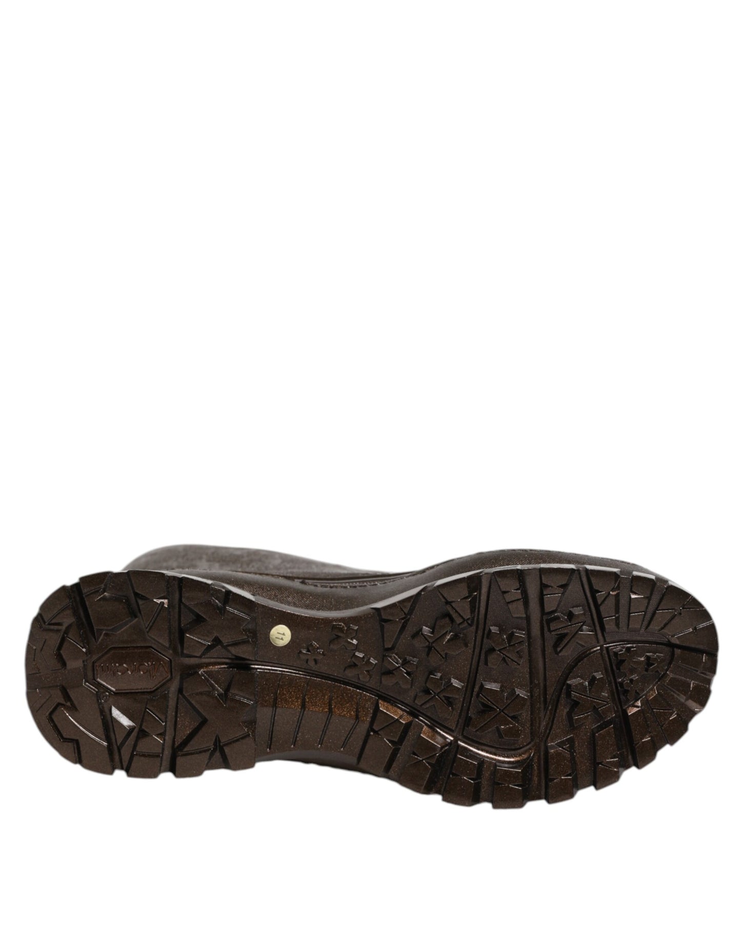 Dolce & Gabbana Metallic Braune Gummistiefel zum Hineinschlüpfen