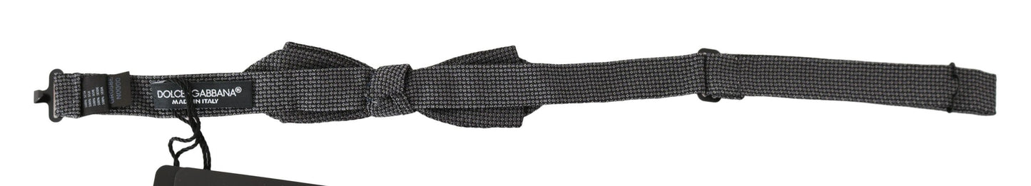 Dolce & Gabbana – Grau gemusterte, verstellbare Seidenfliege „Papillon“