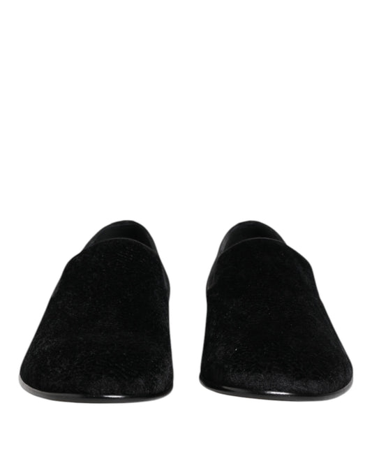 Dolce & Gabbana Schwarze Jacquard-Loafer, formelle Herrenschuhe