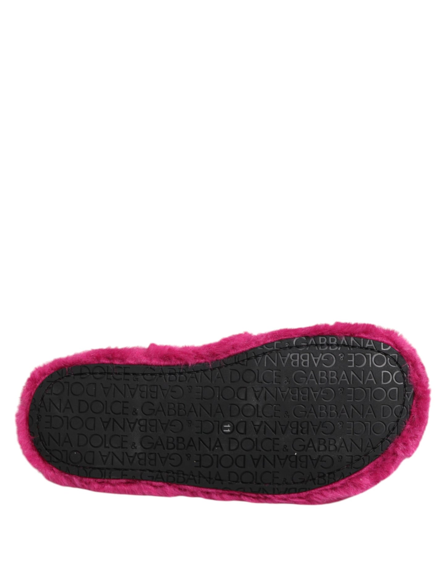Dolce & Gabbana Pink Acryl Kunstfell Herren Flats Sandalen Schuhe