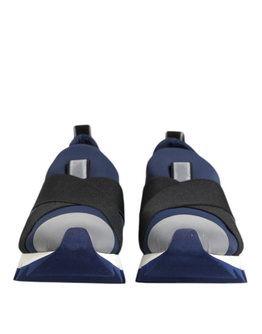 Dolce & Gabbana Blau Schwarz Slip On Low Top Herren Sneakers Schuhe