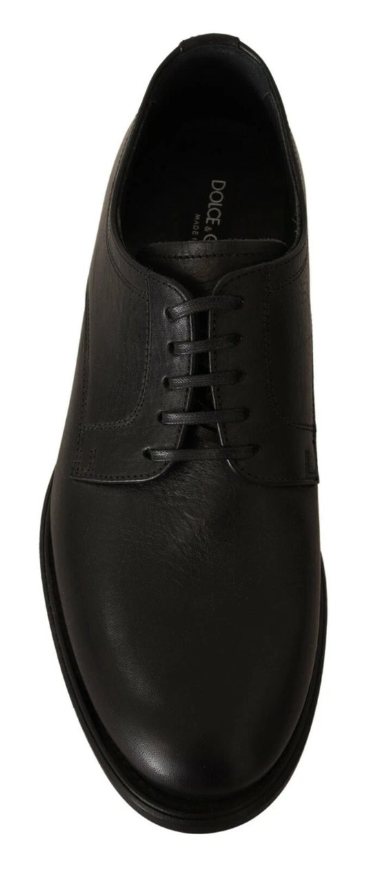 Dolce & Gabbana – Schwarze, formelle Derby-Schuhe aus Leder zum Schnüren für Herren