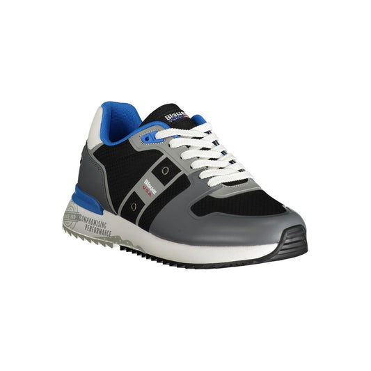 Blauer Grauer Polyester-Sneaker