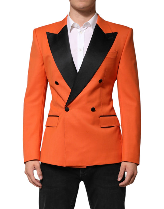 Dolce & Gabbana Orange SICILIA Zweireihiger Mantelblazer