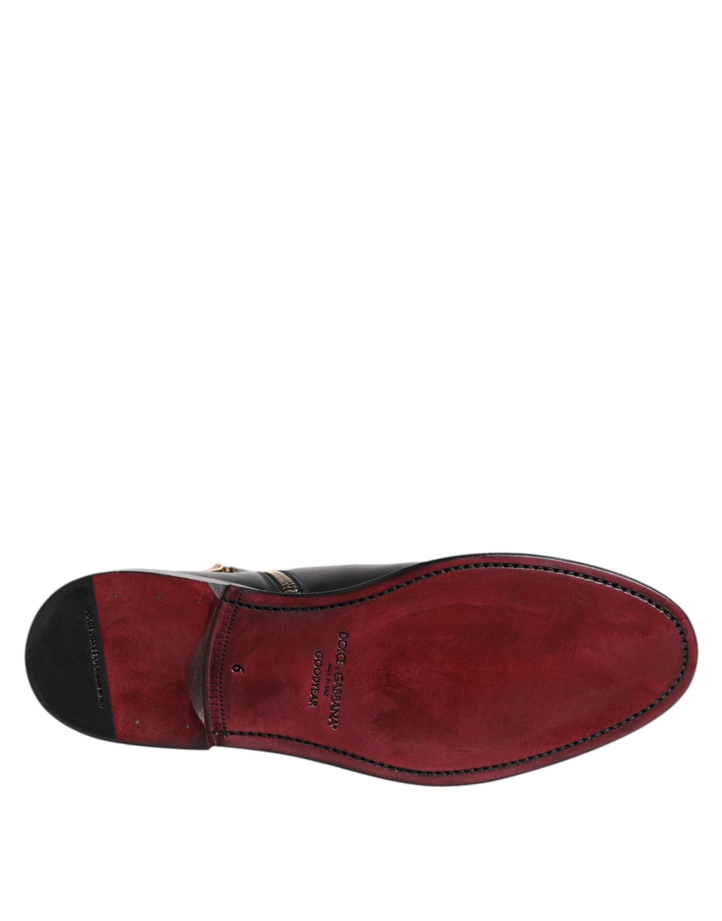 Dolce & Gabbana – Schwarze Chelsea-Stiefel aus Leder mit mittlerer Wade