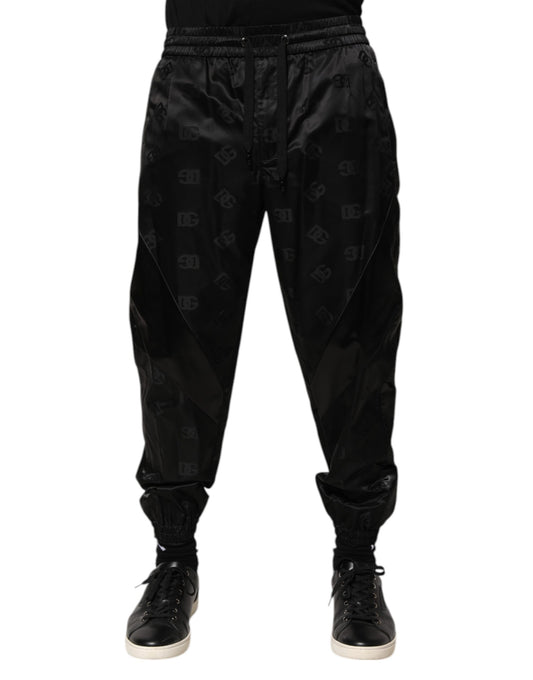 Dolce & Gabbana Schwarze Jogginghose mit DG-Logo-Print für Herren