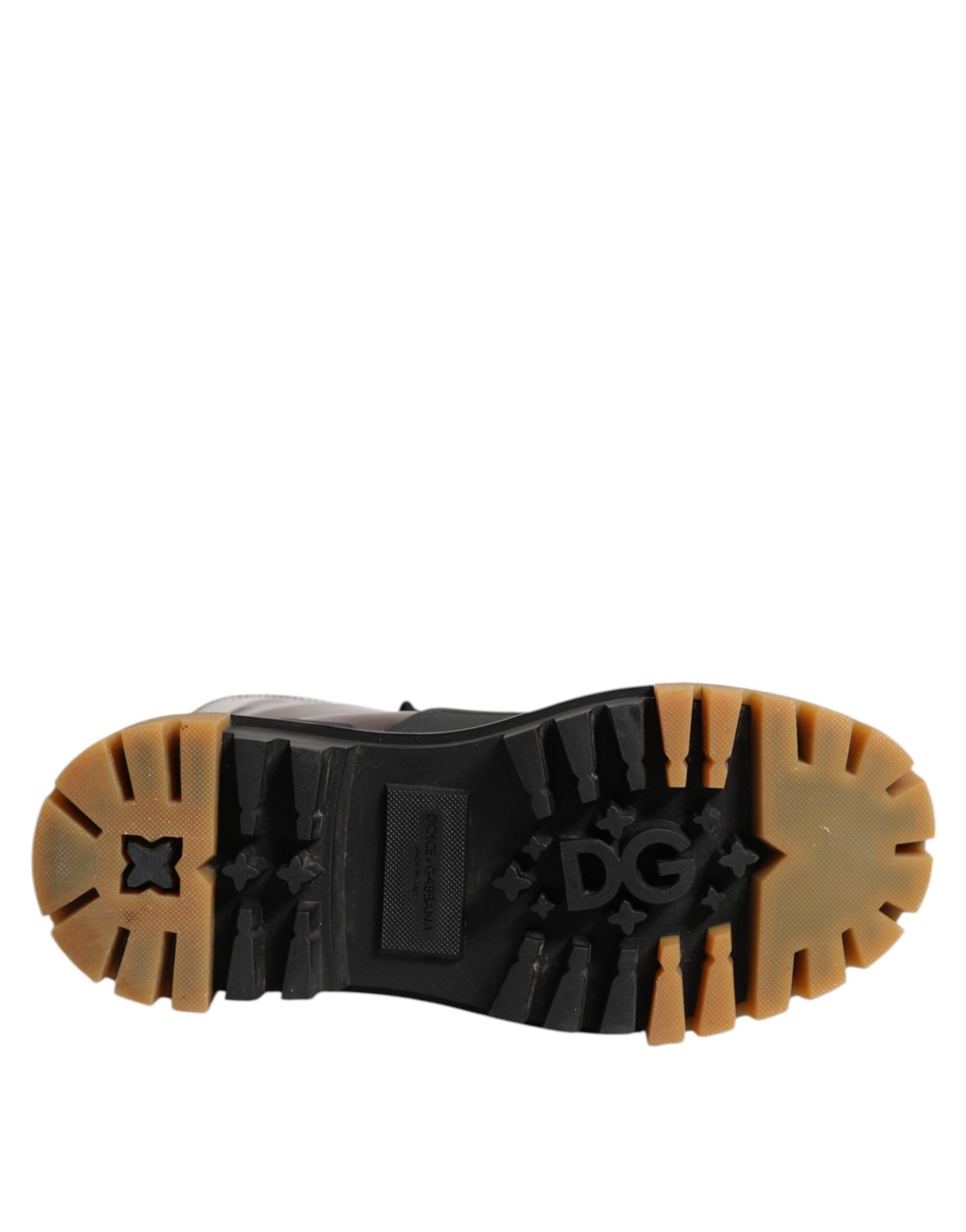 Dolce & Gabbana – Kastanienbraune Bikerstiefel aus Leder mit halbhoher Wade