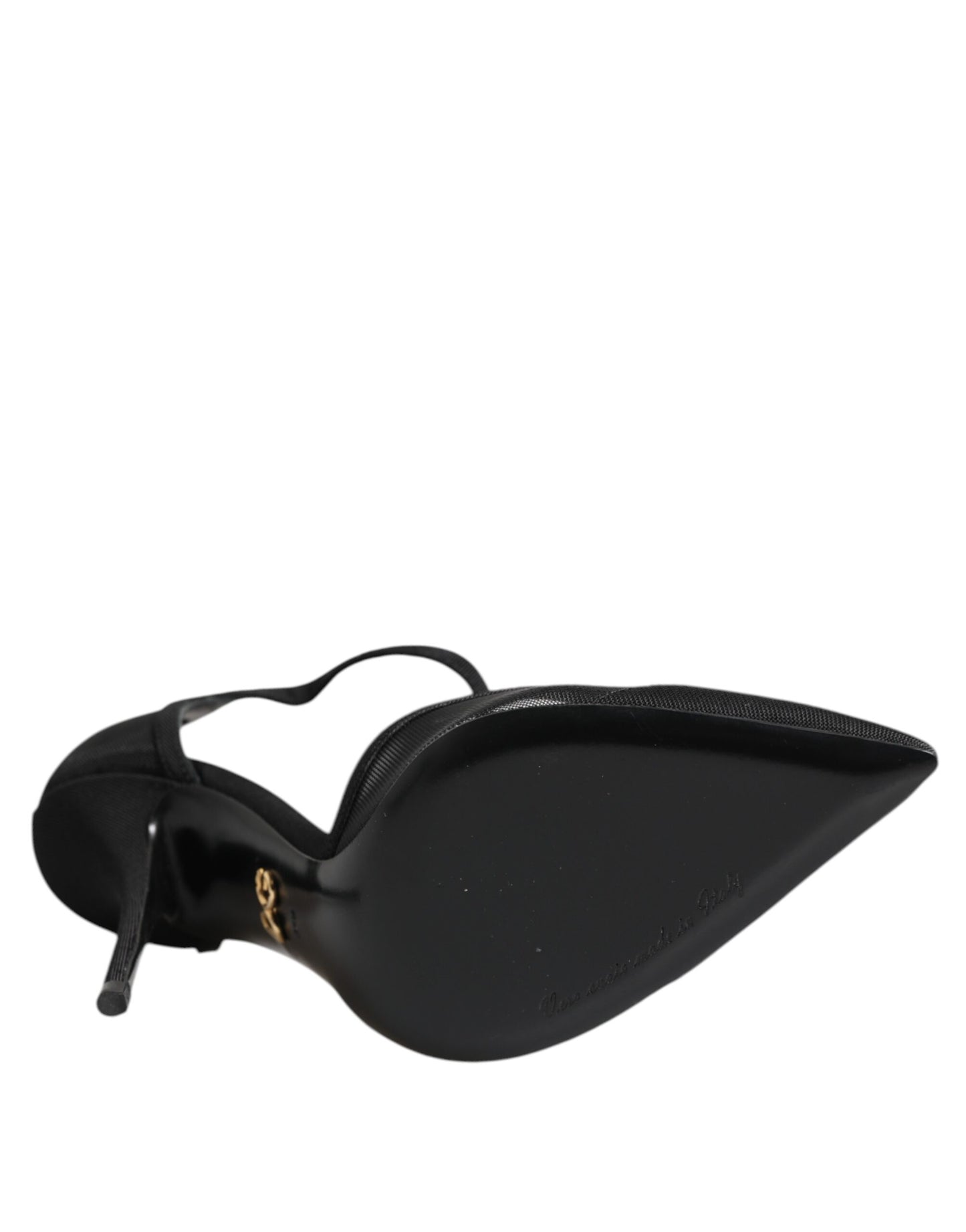 Dolce & Gabbana – Schwarze High Heels mit T-Riemen aus Mesh mit Stilettoabsatz