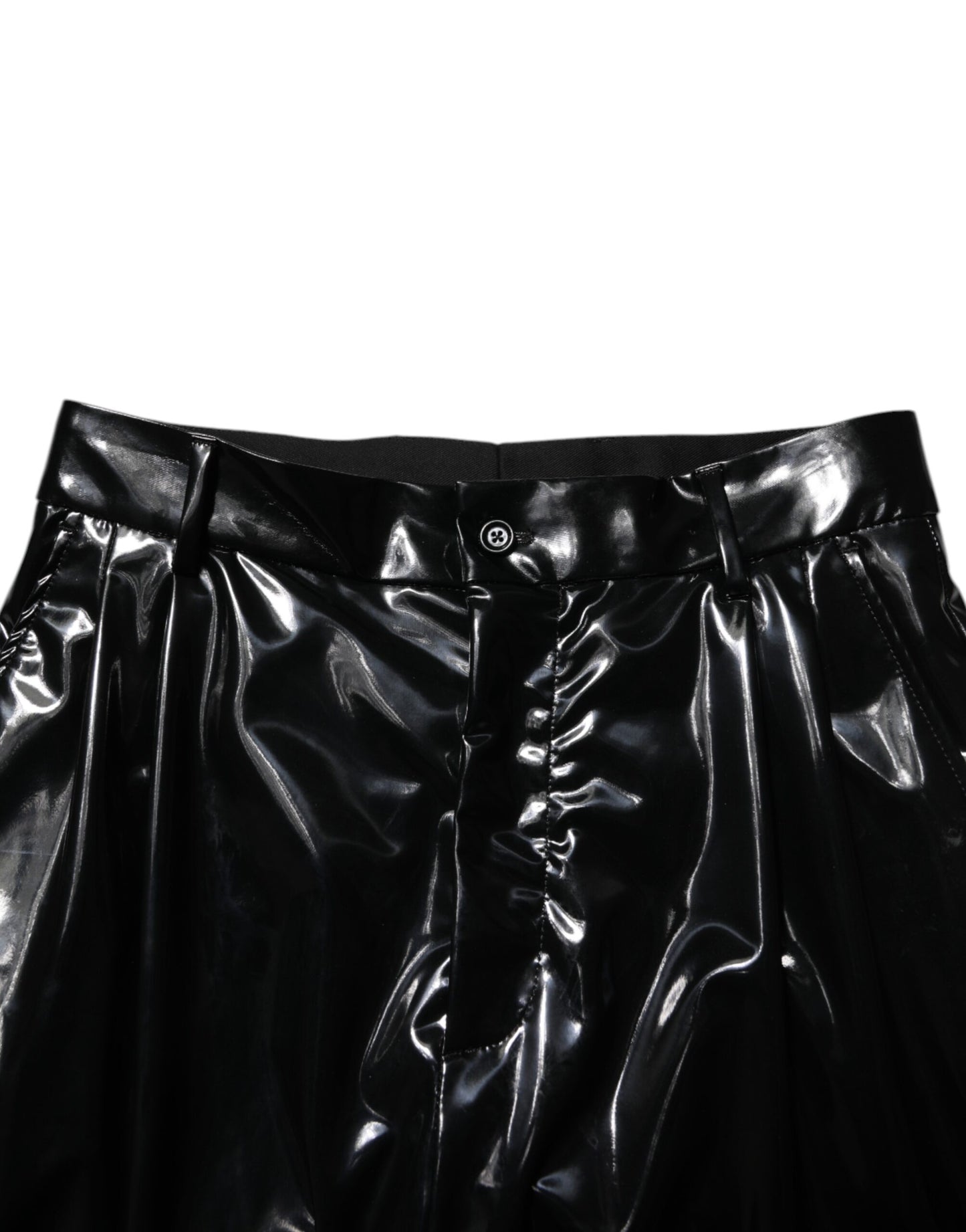 Dolce & Gabbana Schwarze Polyesterhose mit mittlerer Taille für Herren