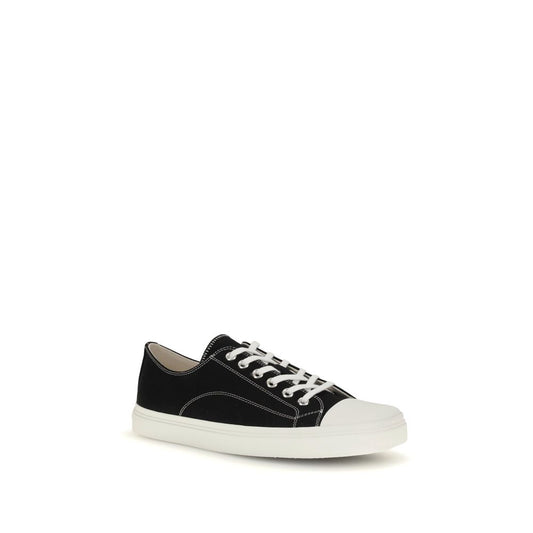 Moschino Schwarze Baumwoll-Sneaker mit niedrigem Schaft