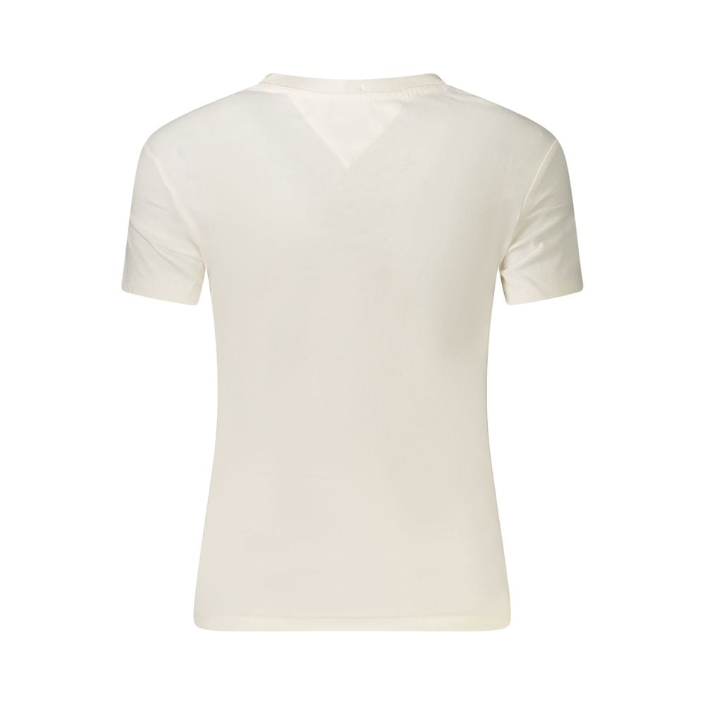 Tommy Hilfiger – Weißes Baumwoll-T-Shirt für Damen
