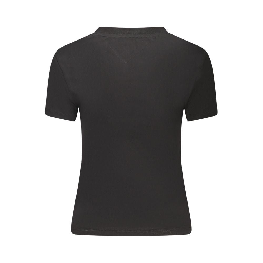 Tommy Hilfiger – Schwarzes Baumwoll-T-Shirt für Damen