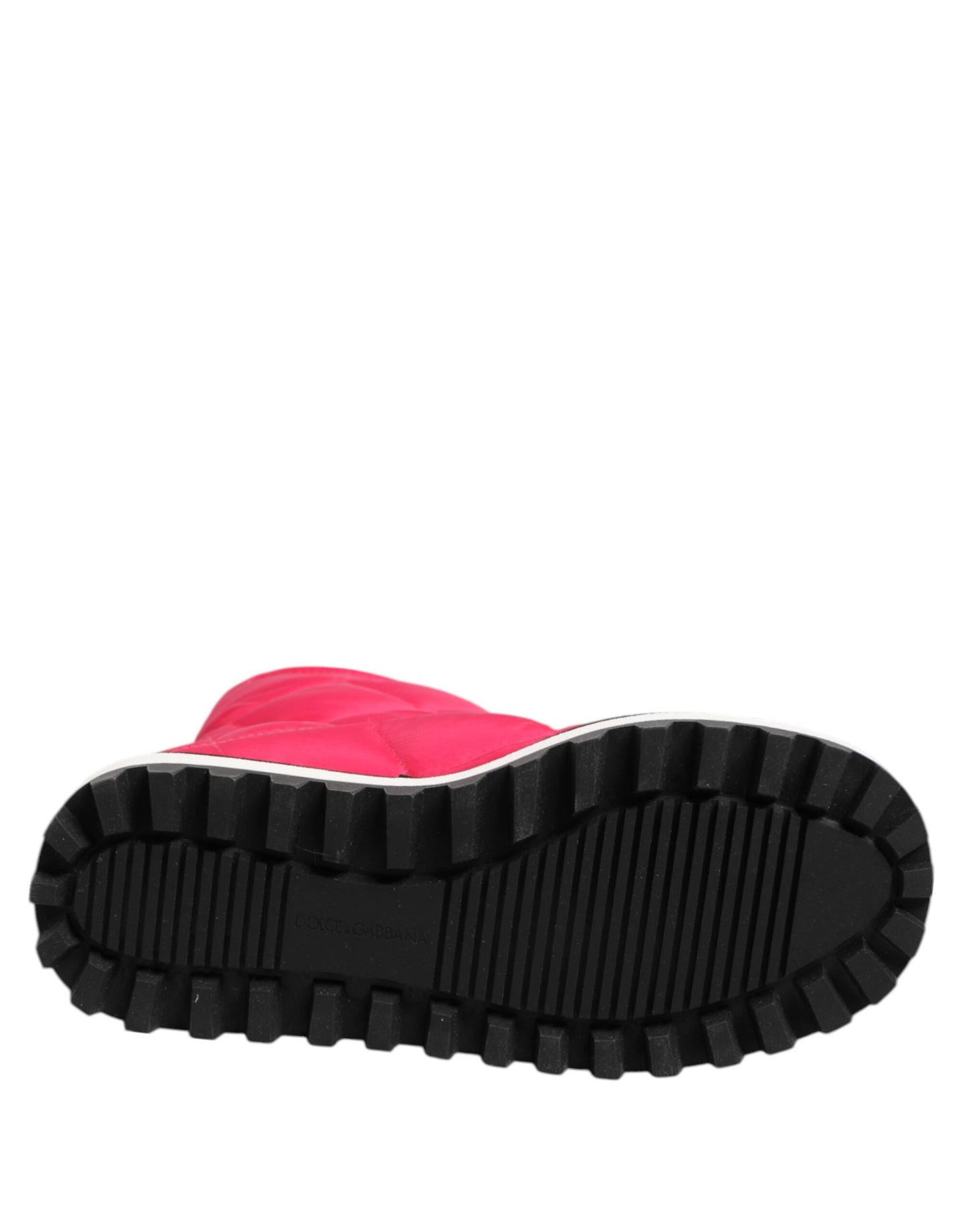 Dolce & Gabbana – Gepolsterte Stiefel mit halbhohem Schaft aus Viskose in Rosa und Weiß