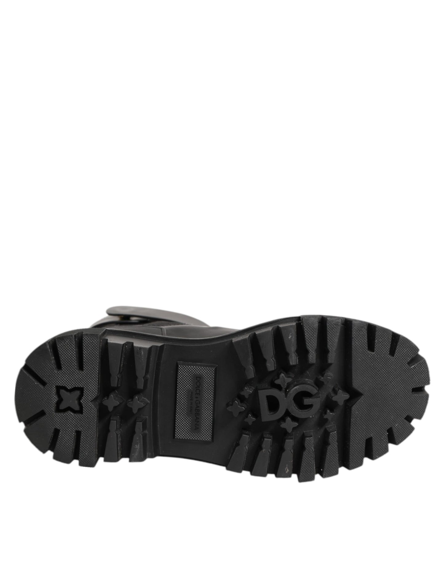 Dolce & Gabbana – Trekkingstiefel mit DG-Logo in Schwarz und Gold