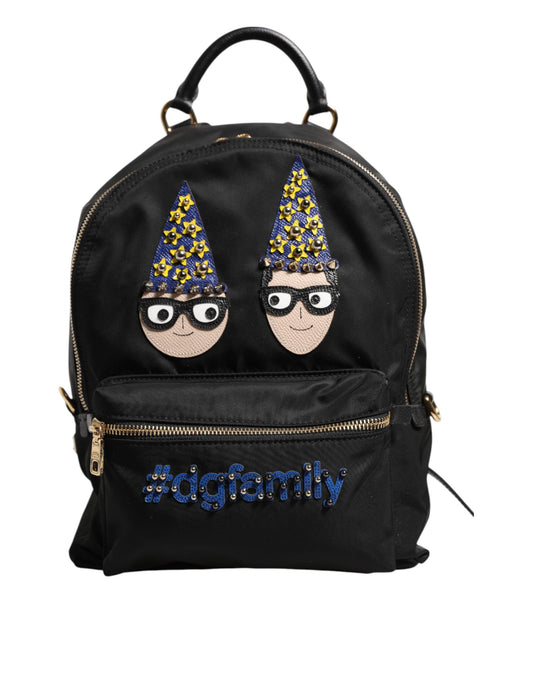 Dolce & Gabbana Black Nylon #DGFAMILY VULCANO Embellished Backpack Bag