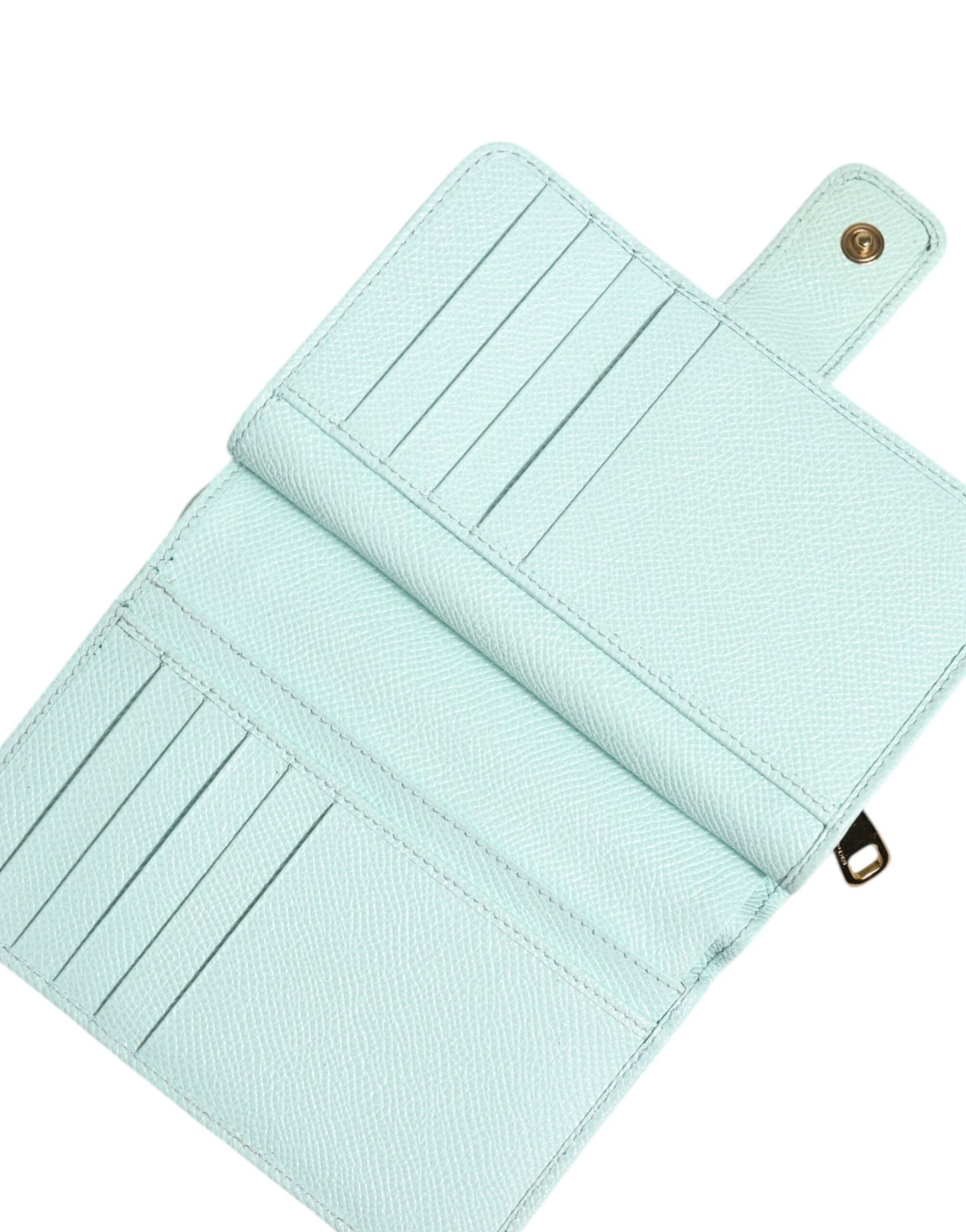 Dolce & Gabbana – Mintgrüne, zweifach faltbare Continental-Clutch aus Leder