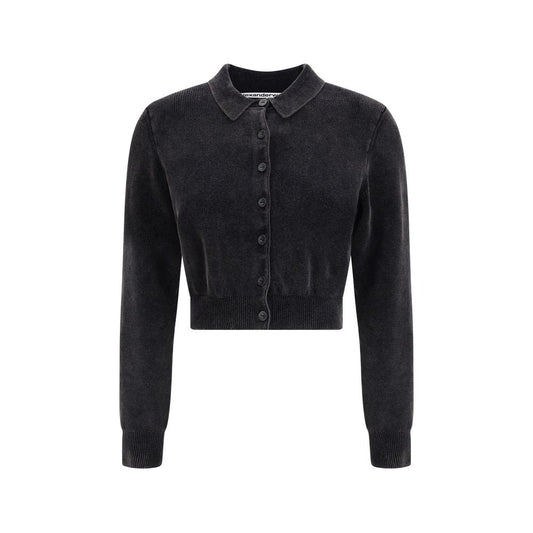 Schwarze Baumwoll-Strickjacke von Alexander Wang