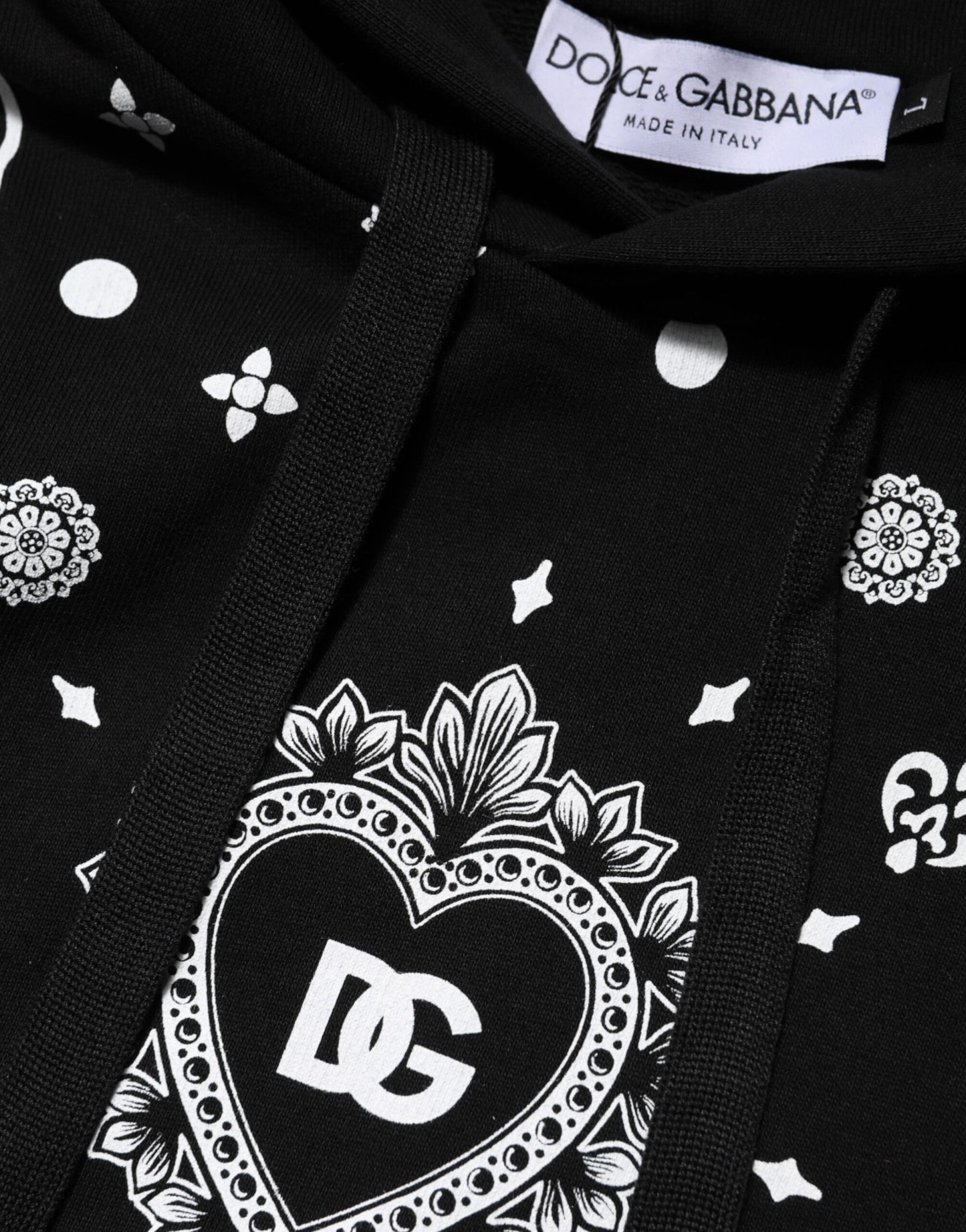 Dolce & Gabbana Schwarzer Bandana-Kapuzenpullover für Herren