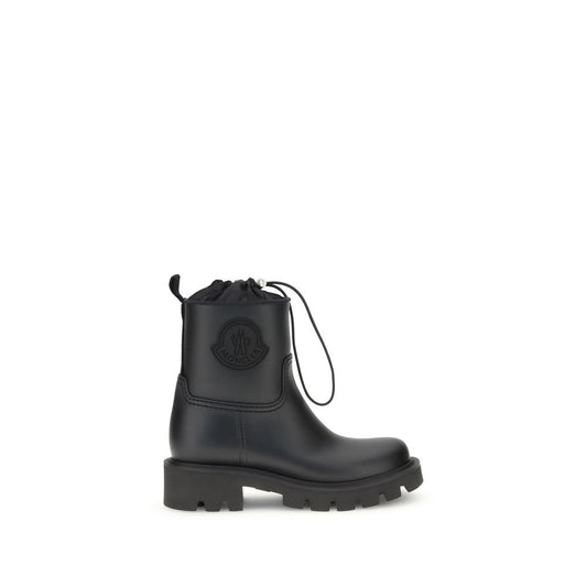 Moncler Schwarze Schnürstiefel aus Gummi