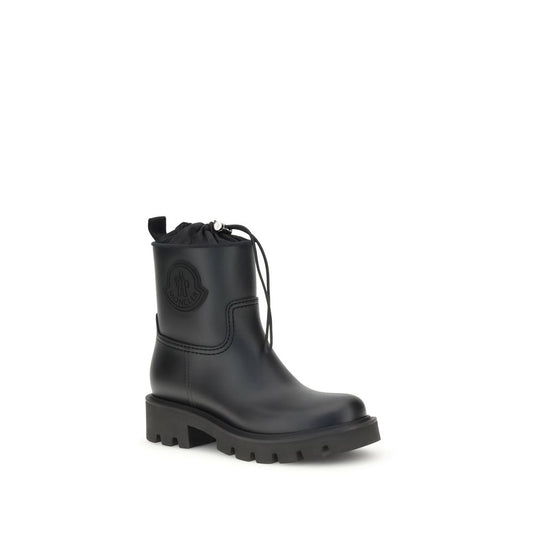 Moncler Schwarze Schnürstiefel aus Gummi