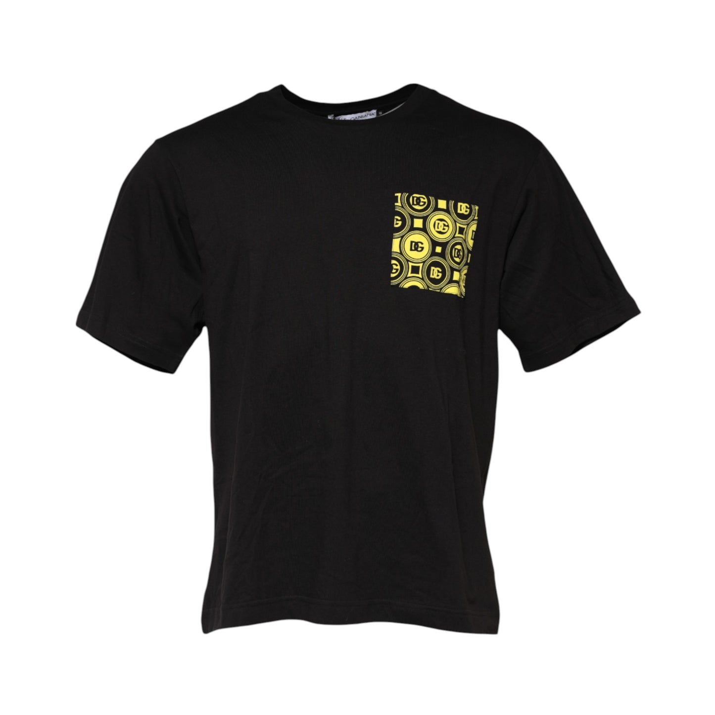 Dolce & Gabbana – Schwarzes minimalistisches T-Shirt aus Baumwolle mit Rundhalsausschnitt