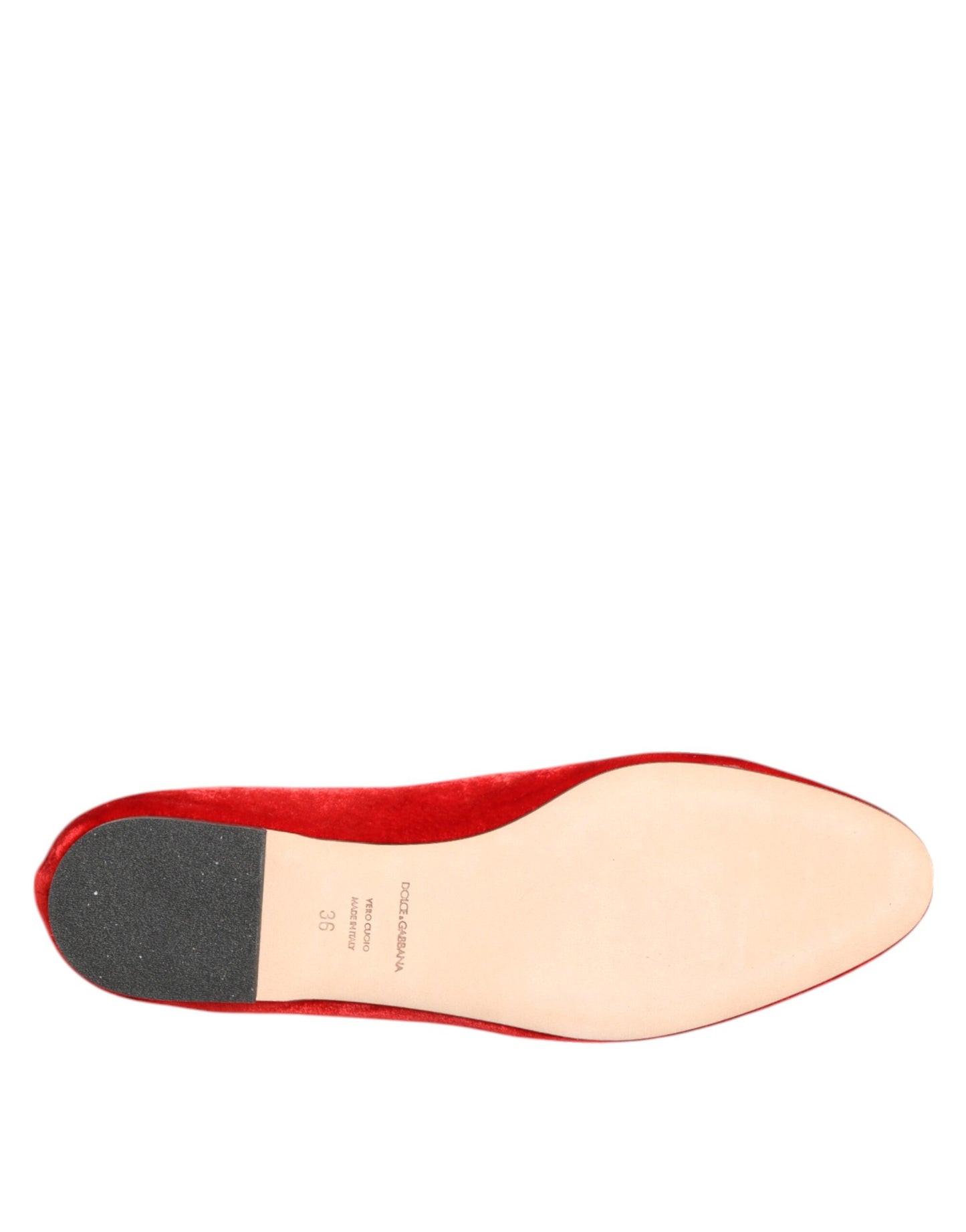 Dolce & Gabbana – Rote Loafer aus Samt mit DG-Herzmotiv