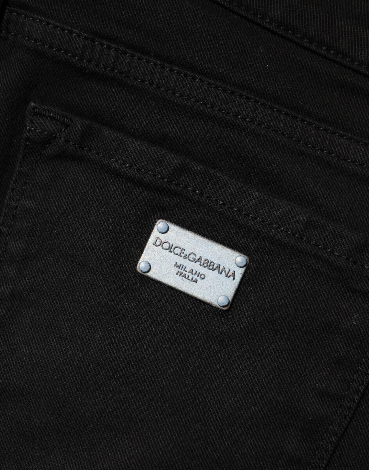 Dolce & Gabbana – Schwarze Skinny-Jeans aus Baumwolle mit mittlerer Taille