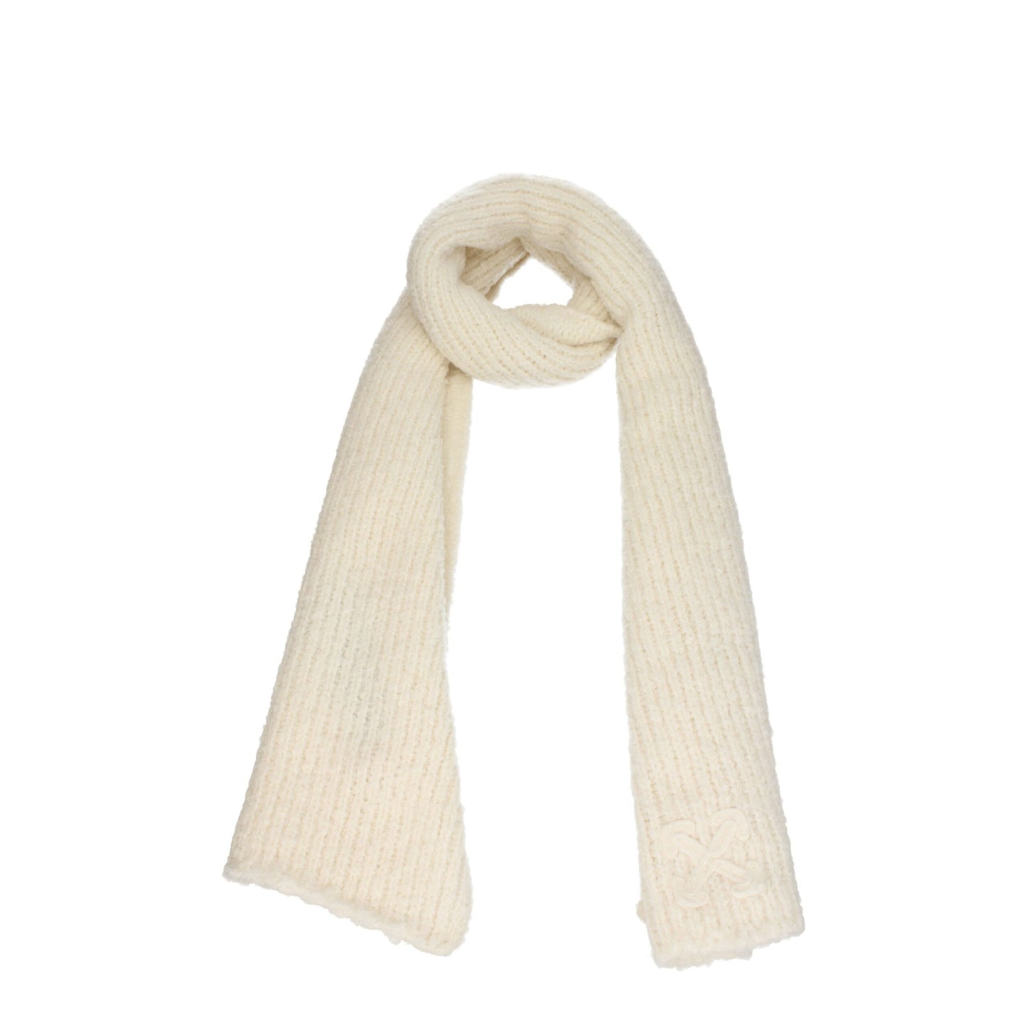 Off-White Beige Wool Scarf