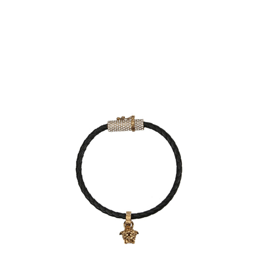 Versace Armband aus schwarzem Leder