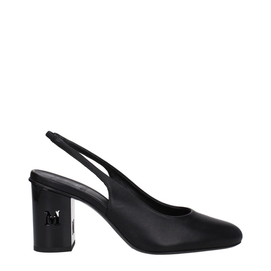Max Mara – Schwarze Pumps aus Leder mit hohem Absatz