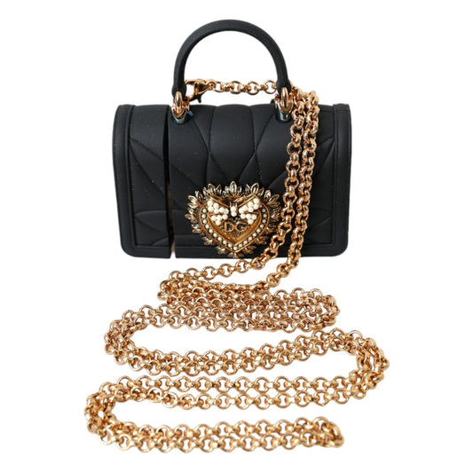 Dolce & Gabbana Hülle Schwarz Silikon Devotion Herz Hülle Handtasche Airpod