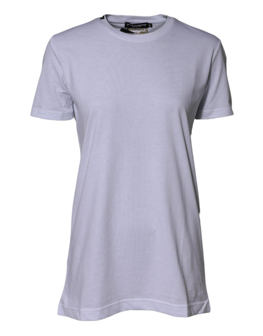 Dolce & Gabbana – Weißes Goodluck 2023-T-Shirt aus Baumwolle mit Rundhalsausschnitt