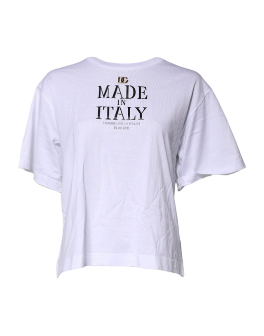 Dolce & Gabbana White Short Sleeves DG Logo Print Top T-shirt