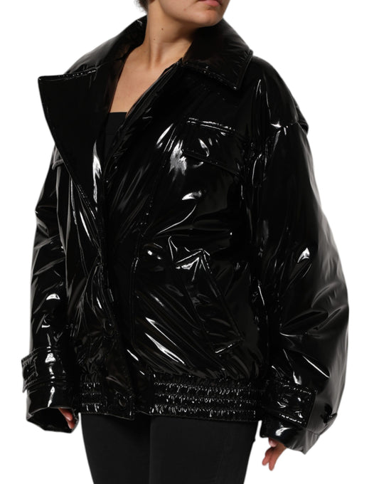 Dolce & Gabbana – Schwarze Steppjacke aus Polyester
