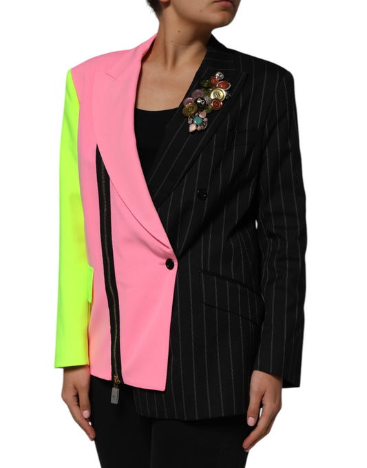 Dolce & Gabbana – Mehrfarbige Manteljacke mit Patchwork-Verzierung
