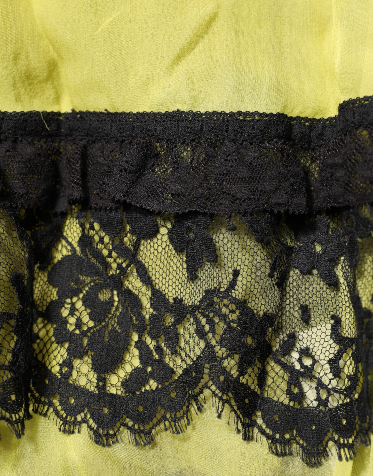 Dolce & Gabbana Gelb-Schwarzes Babydoll-Chemise-Dessouskleid