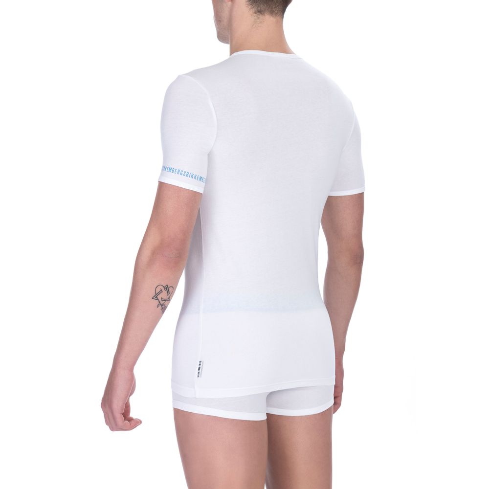 Bikkembergs Herren-T-Shirt aus weißer Baumwolle im Doppelpack