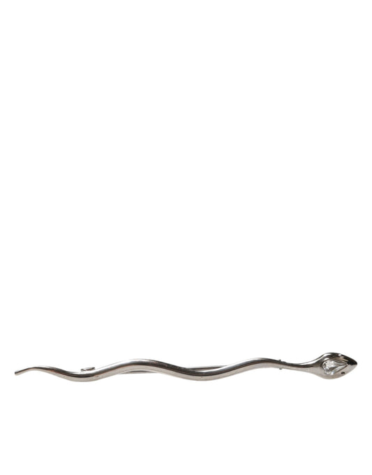 Dolce & Gabbana Silber Messing Kristall Spilla Serpente Herren Brosche Pin